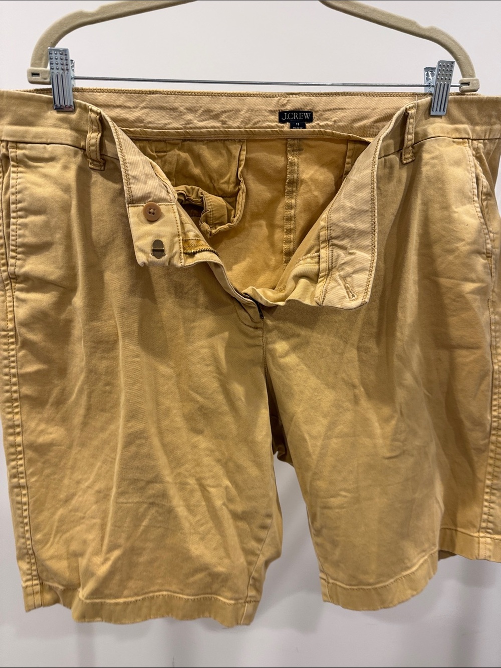 J. Crew women’s  Tan Flat-Front Chino Shorts